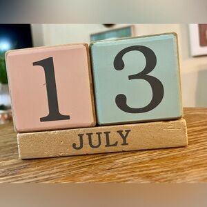 Wooden Perpetual Calendar - Shabby Chic, Farmhouse, French Country